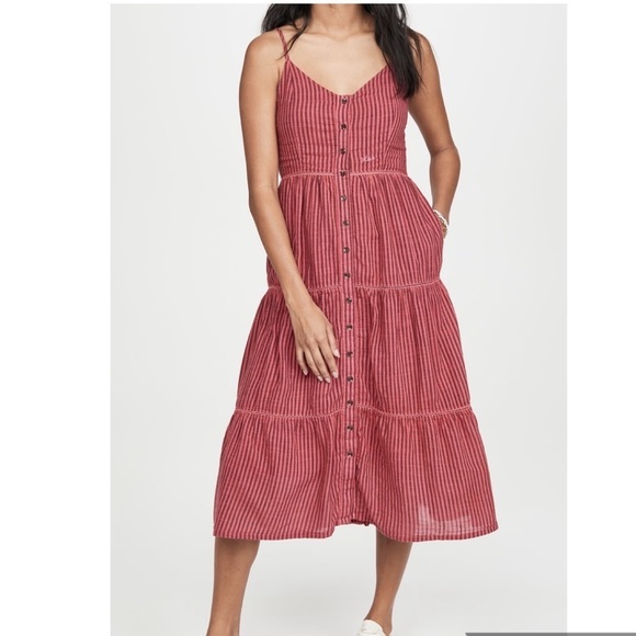 ANTHROPOLOGIE Sundry pink striped tiered sundress dress Size 1 Small - Picture 12 of 12